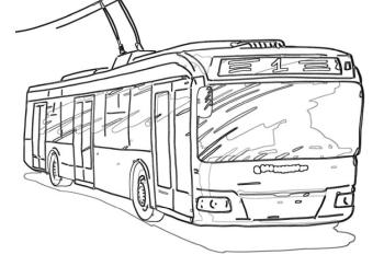 Раскраска Троллейбус