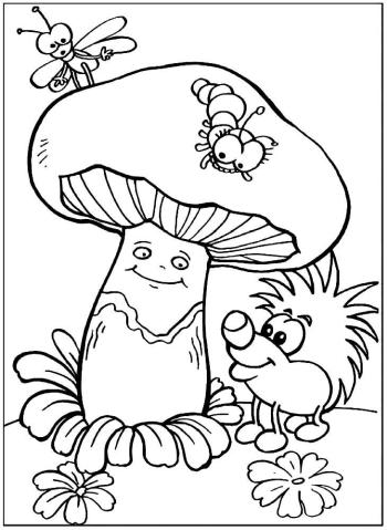 гриб и ежик