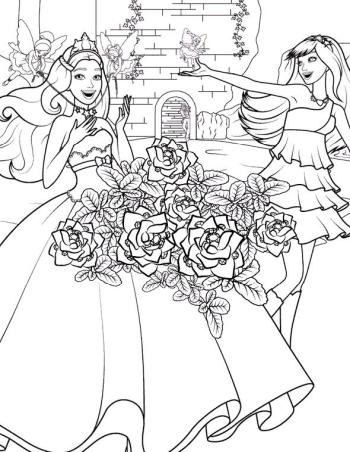 Барби и подружки раскрашивать