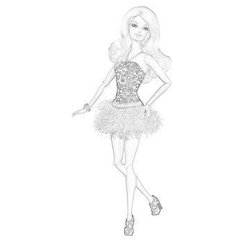 Барби модница раскраска