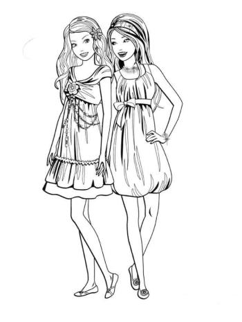 Барби подружки раскраска