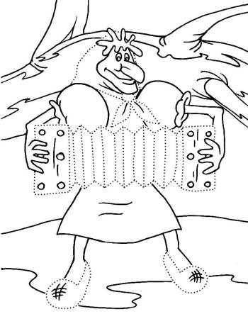 баба яга играет на гармошке