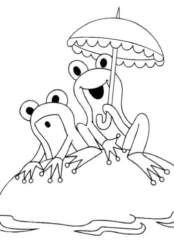 Лягушки под зонтиком