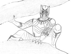 Черная пантера на ветке