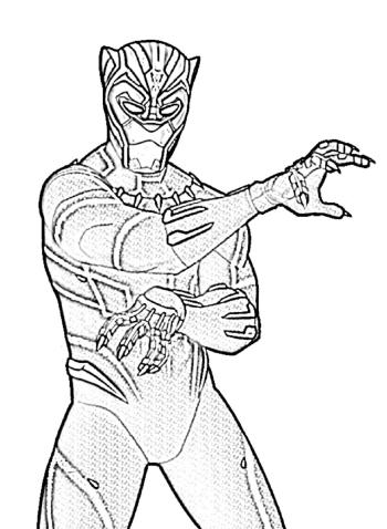 Черная пантера в боевой стойке