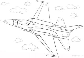 Военный самолет в облаках