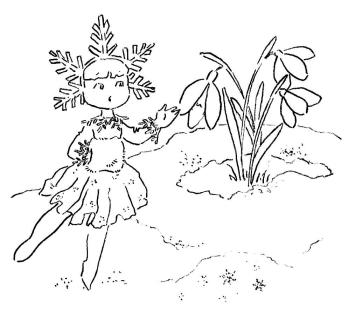 Подснежник и снежинка