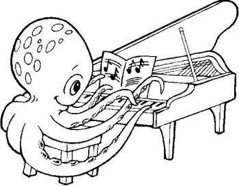 Осьминог играет на роялЕ