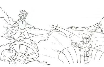 Раскраска Мальчик с пальчик