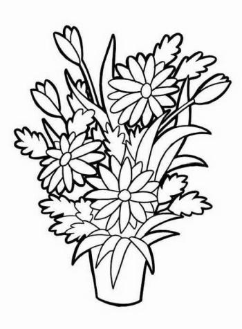 раскраска цветик семицветик в вазе