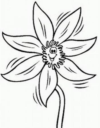 раскраска цветик семицветик с улыбкой