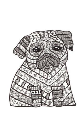 Раскраска Мопс антистресс