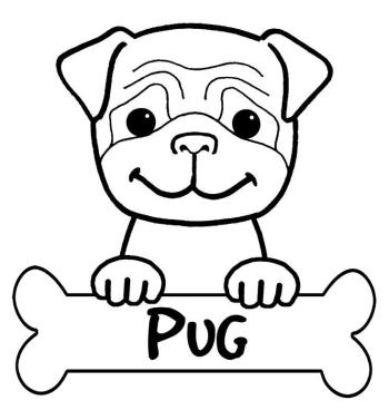 Мопс с костью