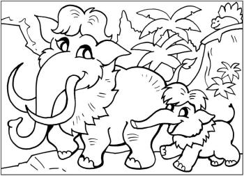 Мама с мамонтенком