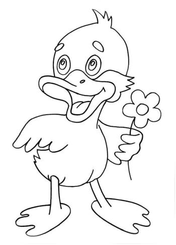 Утенок с цветком