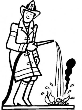 Пожарный за работой